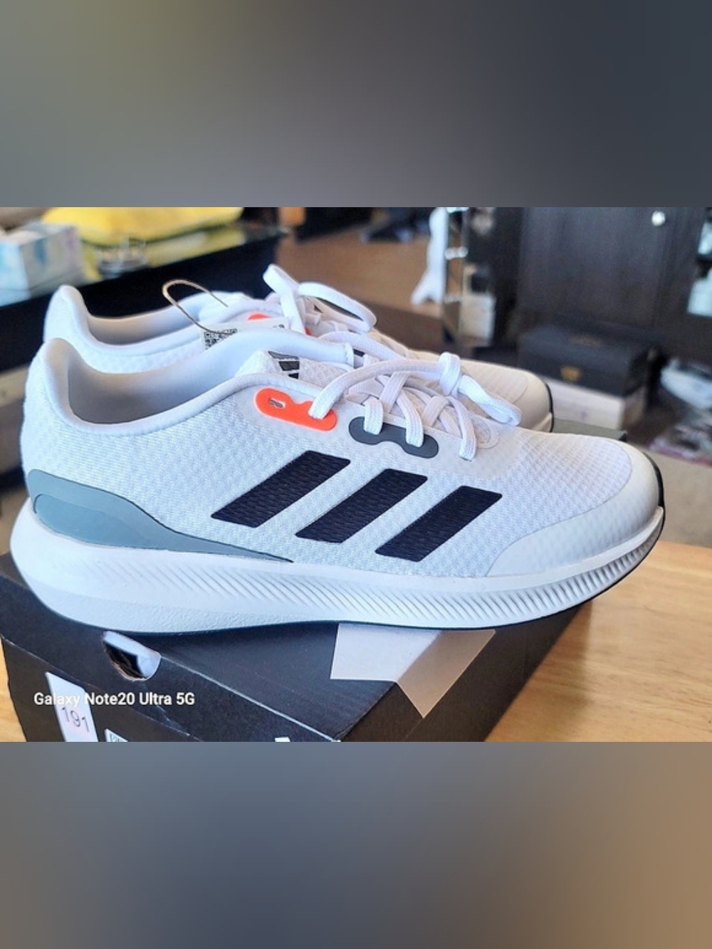 adidas Runfalcon 3.0 K Athletic Shoes White & Black US 5 1/2